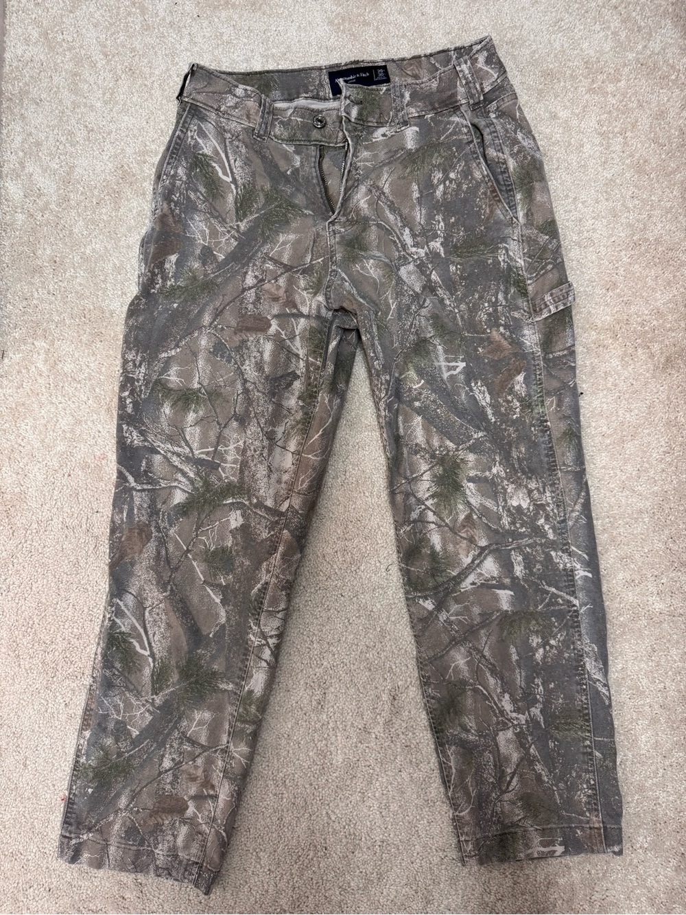 Abercrombie & Fitch Men's Camo Cargo Pants in Green and Brown
